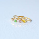 Andrea Yellow 14K Gold Ring w. Sapphire & Diamonds
