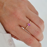 Digu Rosa 18K Rosegold Ring w. Diamonds & Sapphire