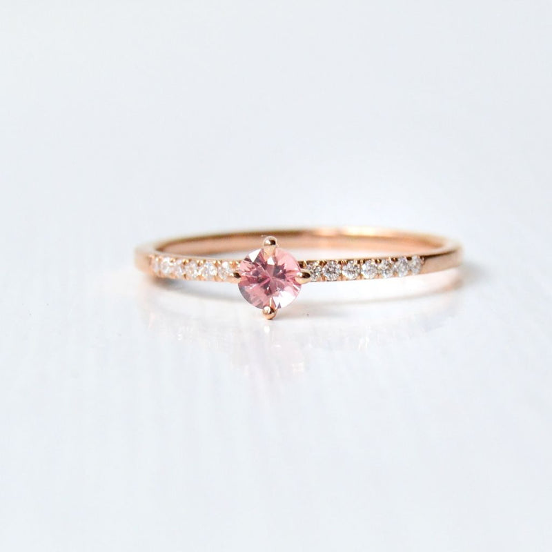 Hima Pic 18K Rosegold Ring w. Sapphire & Diamonds
