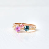 Hima Pic 18K Rosaguld Ring m. Safir & Diamanter