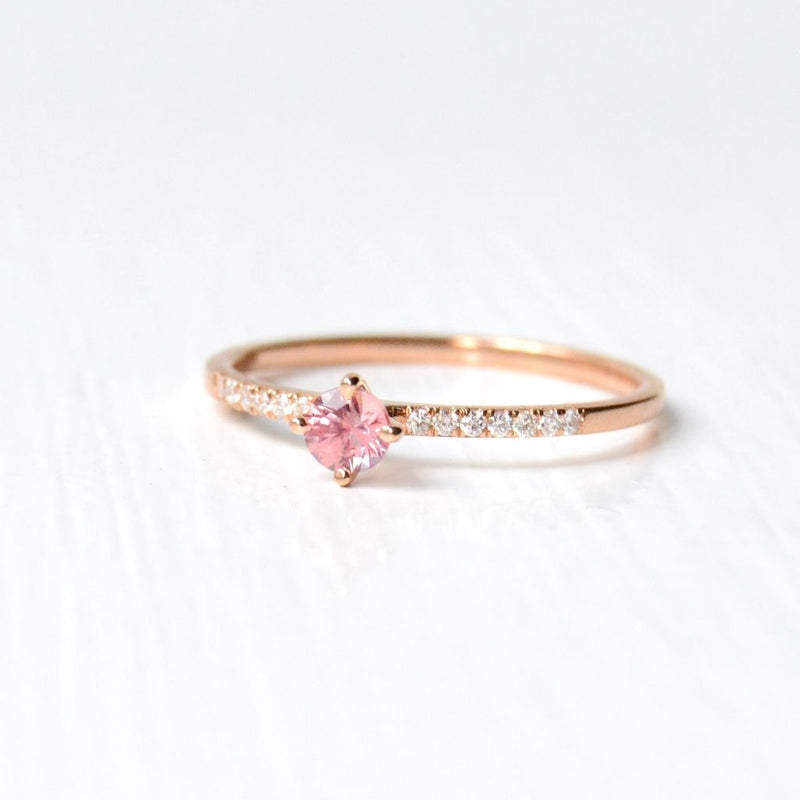 Hima Pic 18K Rosaguld Ring m. Safir & Diamanter