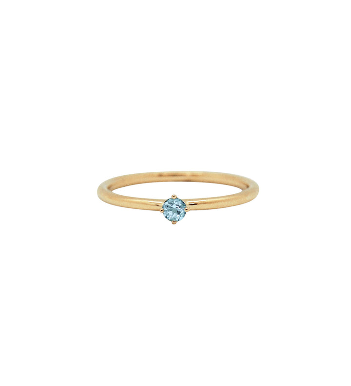 Malene 2.5 Blue 14K Gold Ring w. Aquamarine
