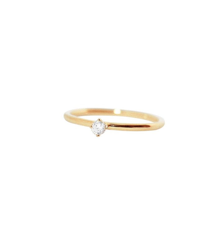 Malene 2.5 Hvid 14K Guld Ring m. Diamant