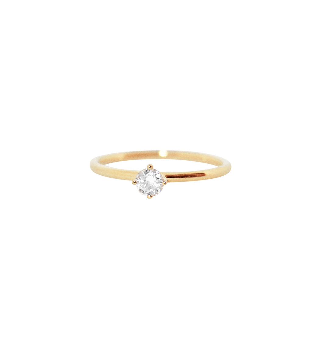 Malene 3.5 Hvid 14K Guld Ring m. Diamant