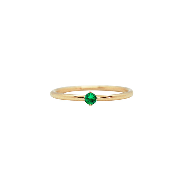 Malene 2.5 Grøn 14K Guld Ring m. Smaragd