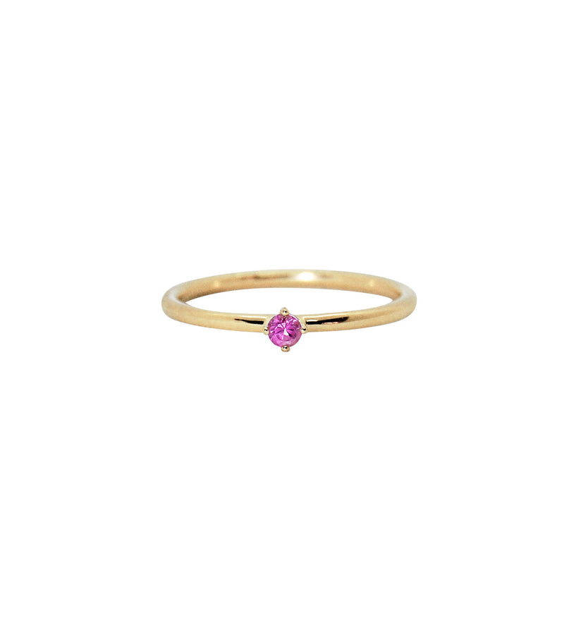Malene 2.5 Pink 14K Gold Ring w. Sapphire