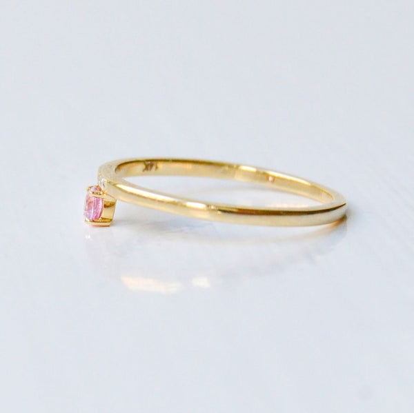 Marie 14K Guld Ring m. Safir & Diamanter