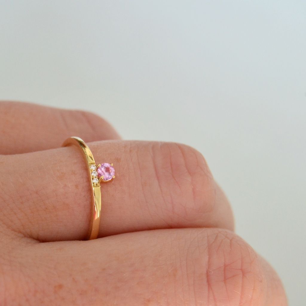 Marie 14K Gold Ring w. Sapphire & Diamonds