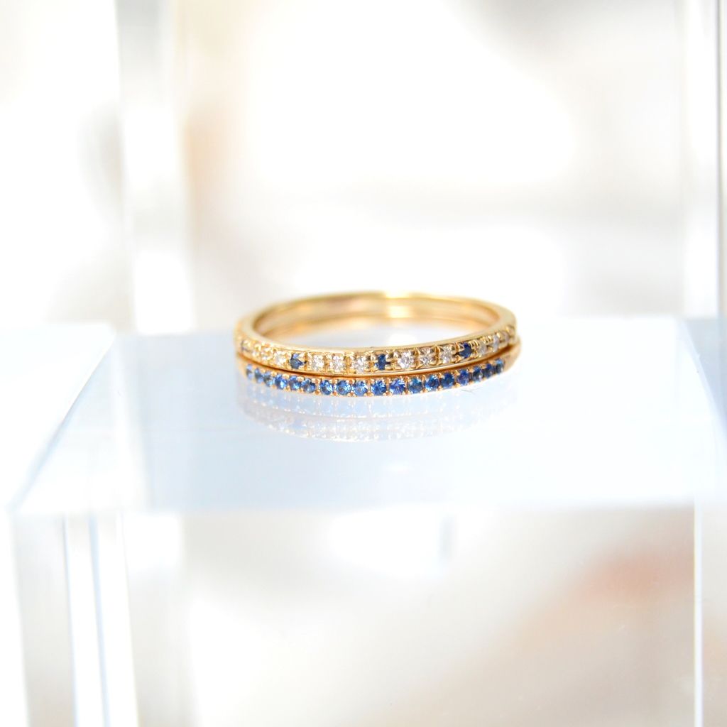 Sarah Lil Blue Mix 14K Gold Ring w. Sapphires & Diamonds