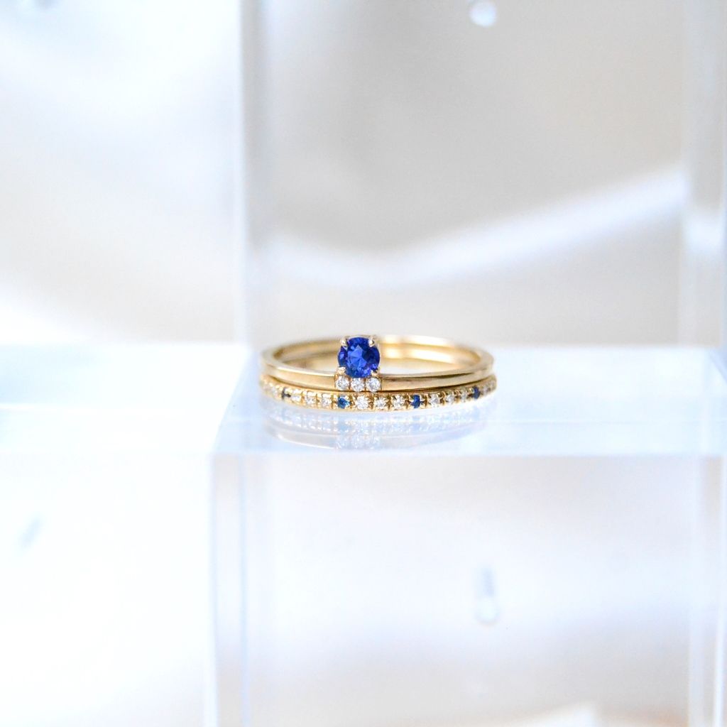 Sarah Lil Blue Mix 14K Gold Ring w. Sapphires & Diamonds