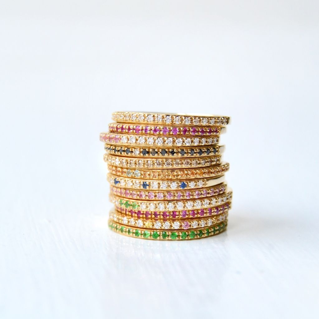 Sarah Lil Orange 14K Rosaguld Ring m. Safirer & Topas