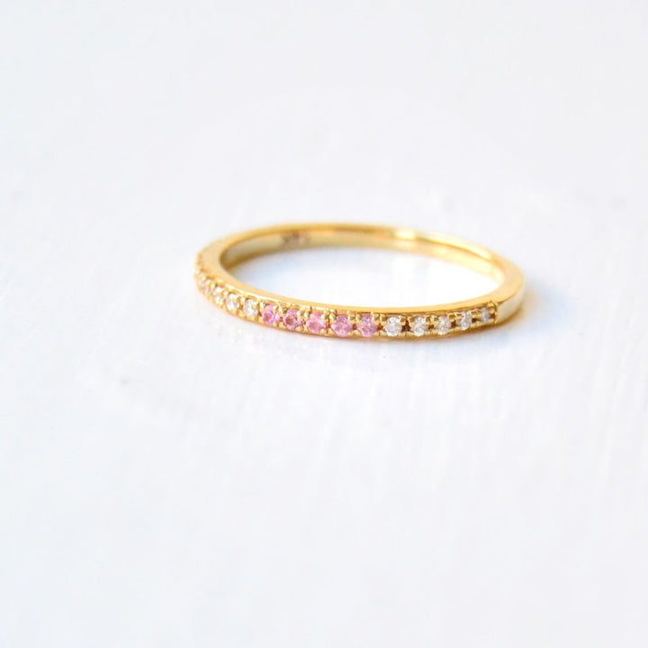 Sarah Lil Pink 14K Gold Ring w. Diamonds & Sapphires