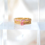 Sarah Lil Pink 14K Gold Ring w. Diamonds & Sapphires
