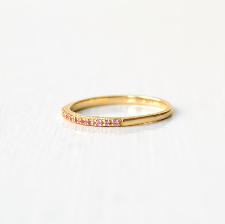 Sarah Lil Pure Baby Pink 14K Gold Ring w. Sapphires