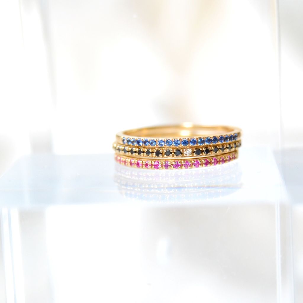 Sarah Lil Pure 14K Guld Ring m. Safirer