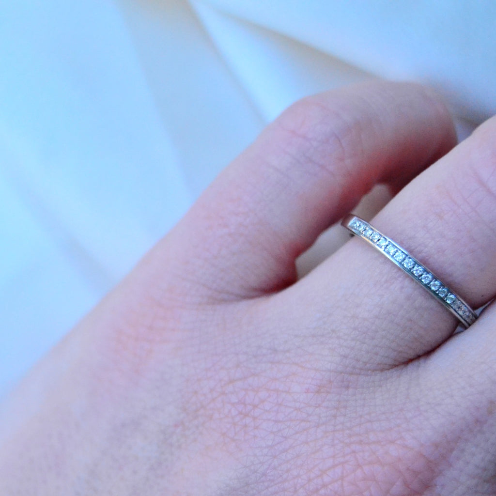 Tina Pavé 14K Hvidguld Ring m. Diamanter