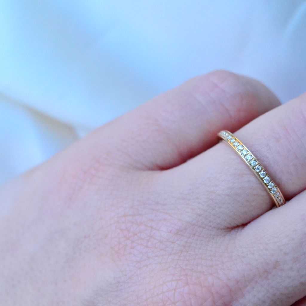 Tina Pavé Yellow 14K Gold Ring w. Diamonds