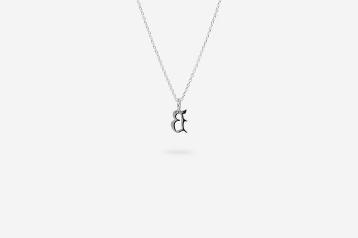 IX B Letter Silver Pendant