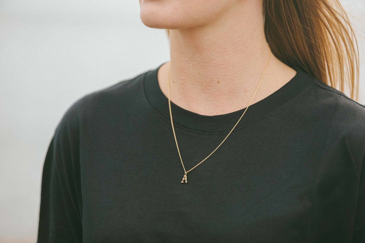 IX M Letter 22K Gold Plated Pendant