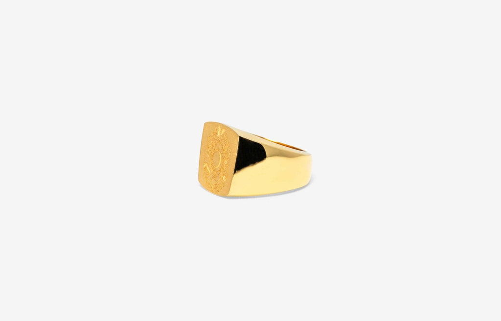 IX Family Crest Signet Ring Forgyldt