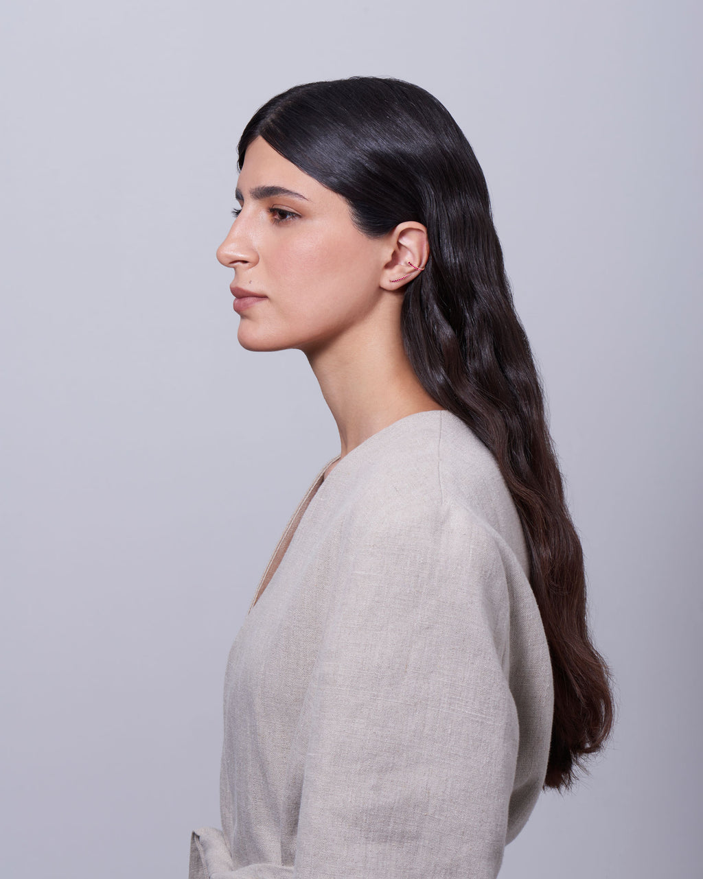 Rubin Ocean Tide 18K Earcuff aus Rosegold I Rubin