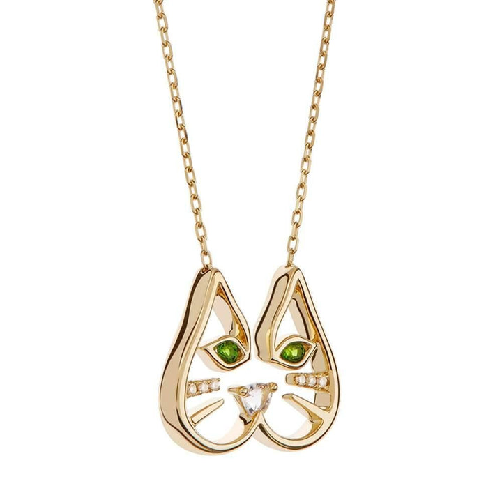 ANIMAUX Felix 18K Gold Necklace w. Diamond & Topaz