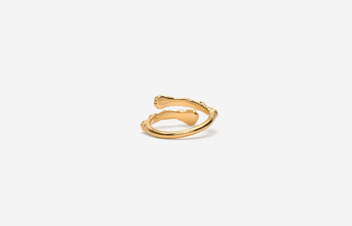 IX Crunchy Blue Nature Gold Plated Ring