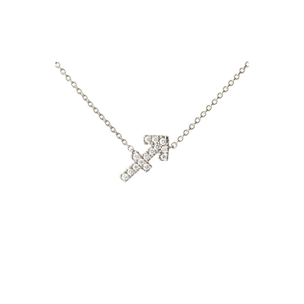 Petit Sign Sagittarius 18K Whitegold Necklace w. Diamonds