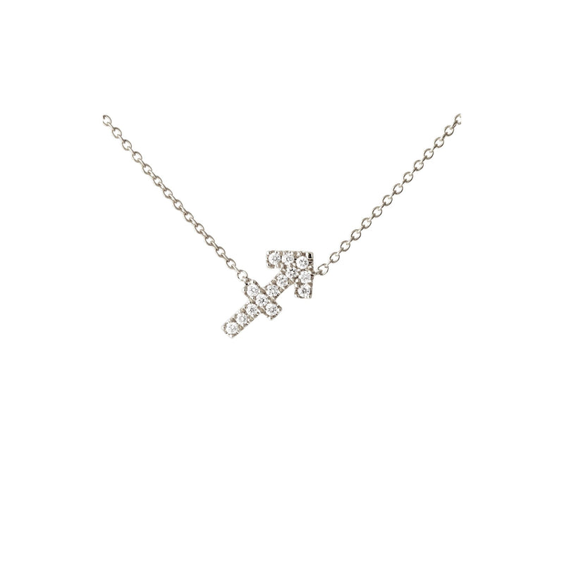 Petit Sign Sternzeichen Schütze Halskette aus 18K Weißgold I Diamanten