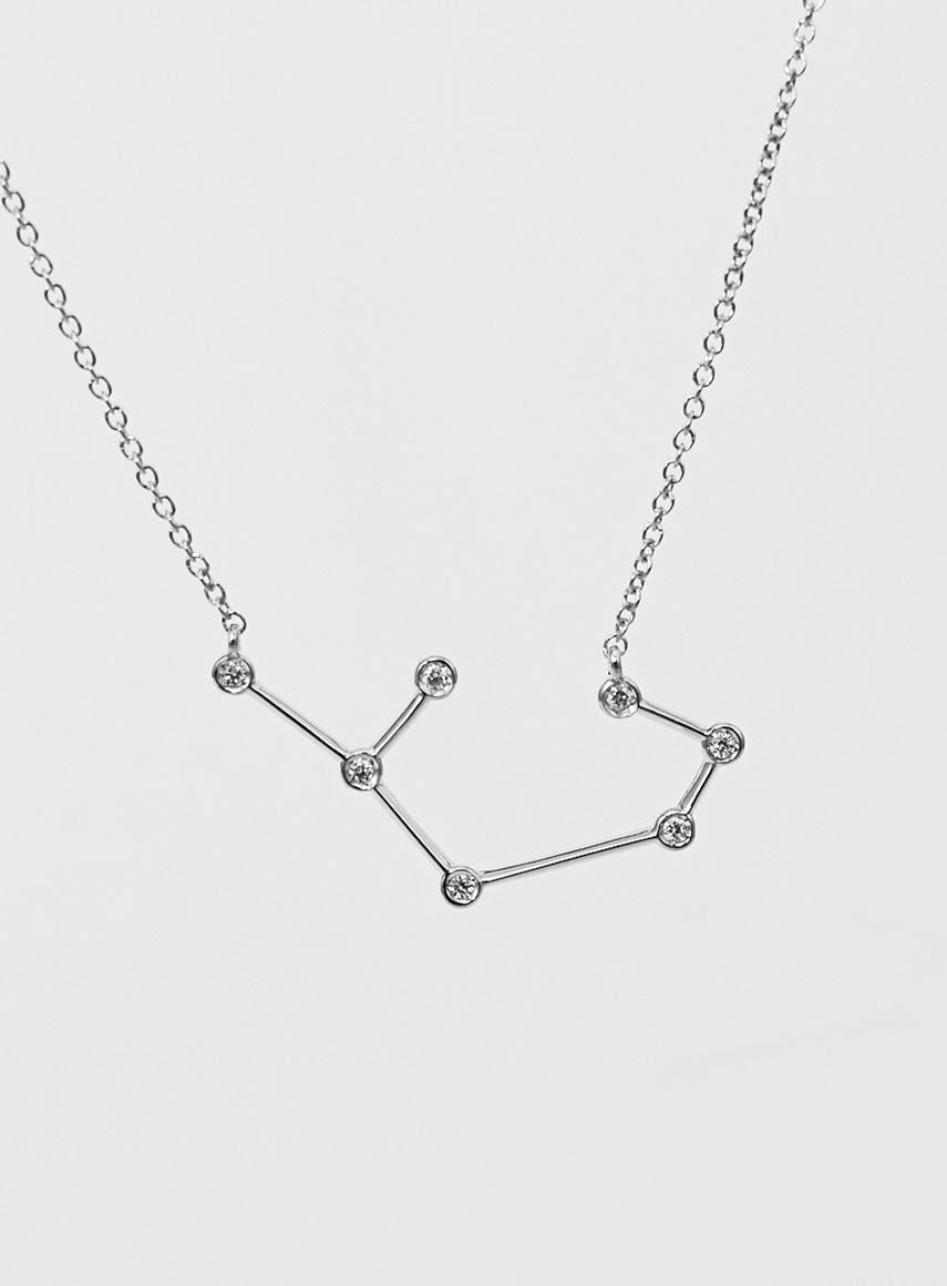 Star Sign Sagittarius 18K Hvidguld Halskæde m. Diamant