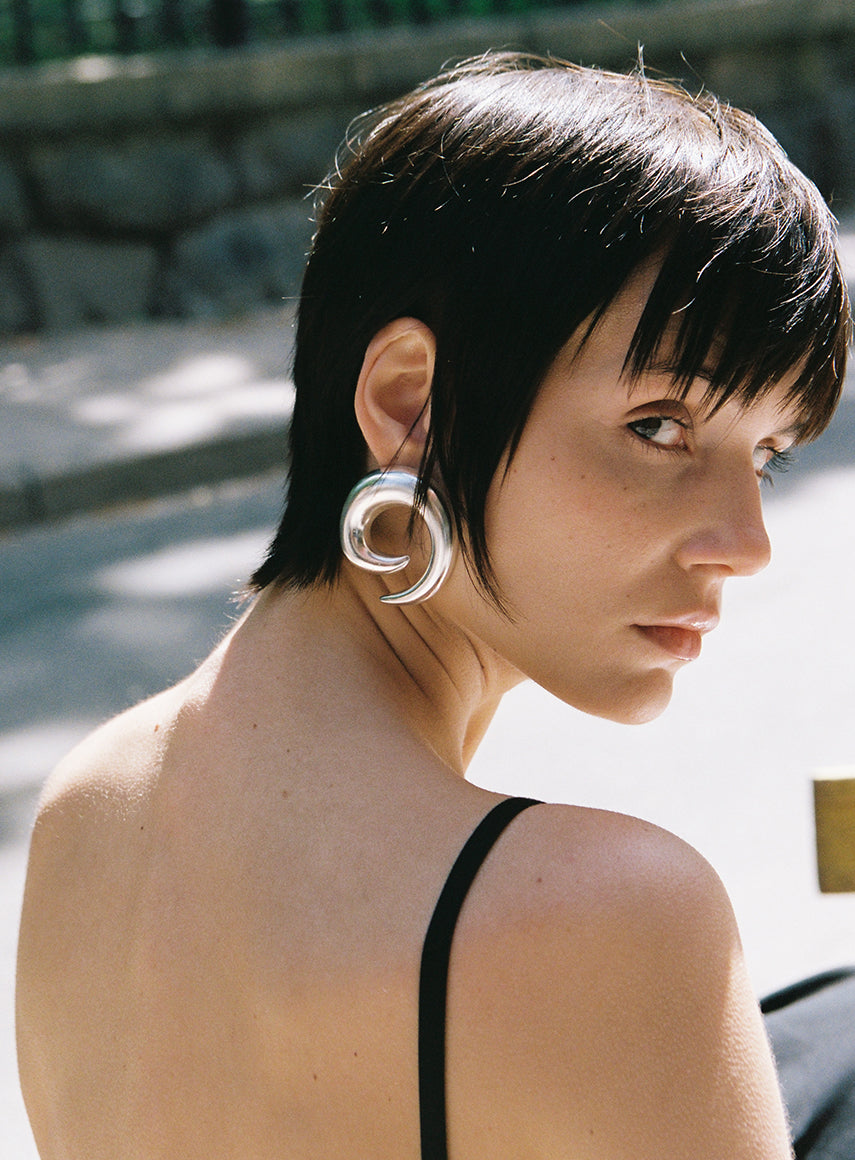 Saturn Silver Earrings