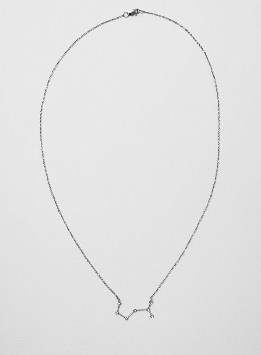 Star Sign Scorpio 18K Hvidguld Halskæde m. Diamant