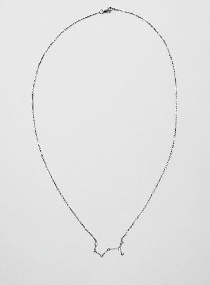 Star Sign Scorpio 18K Hvidguld Halskæde m. Diamant