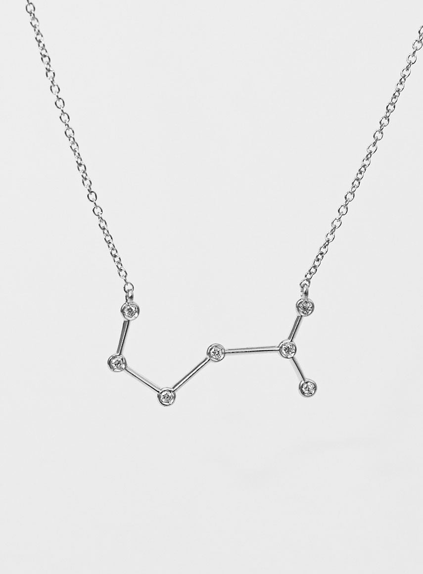 Star Sign Scorpio 18K Hvidguld Halskæde m. Diamant