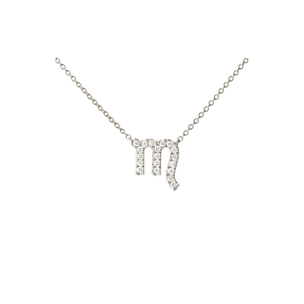 Petit Sign Scorpio 18K Whitegold Necklace w. Diamonds