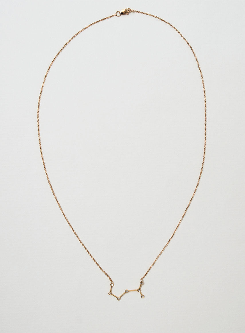 Star Sign Scorpio 18K Guld Halskæde m. Diamant