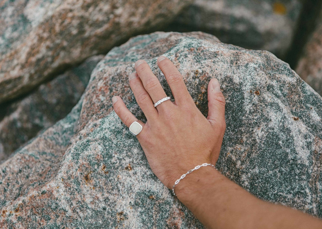 IX Cushion Moonstone Signet Ring
