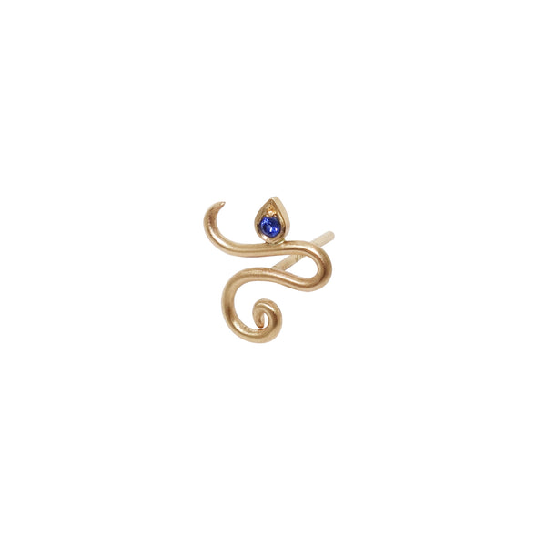 Sapphire Boa 14K Gold Earrings w. Sapphir