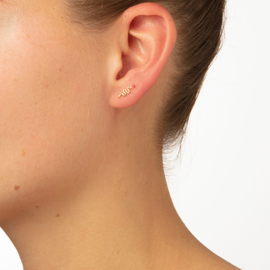 Snake Piercing 18K Gold or Whitegold Stud
