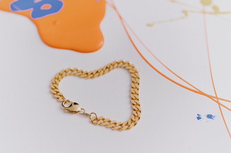 IX Chunky Curb Gold Plated  Bracelet