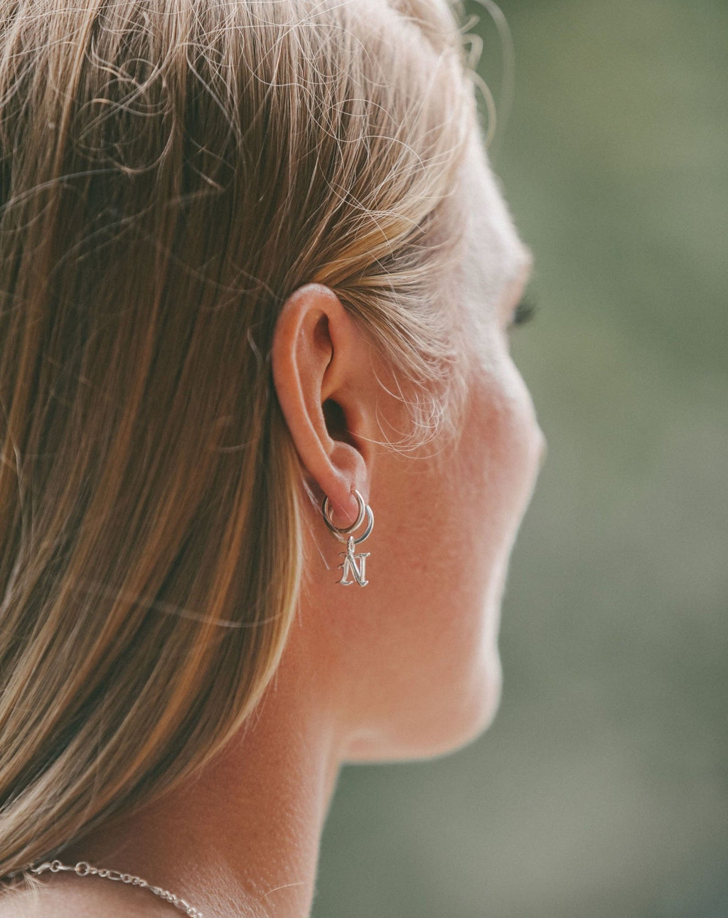 IX N Letter Silver Pendant