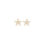 Small Shooting Stars 18K Gold Earrings w. Diamonds