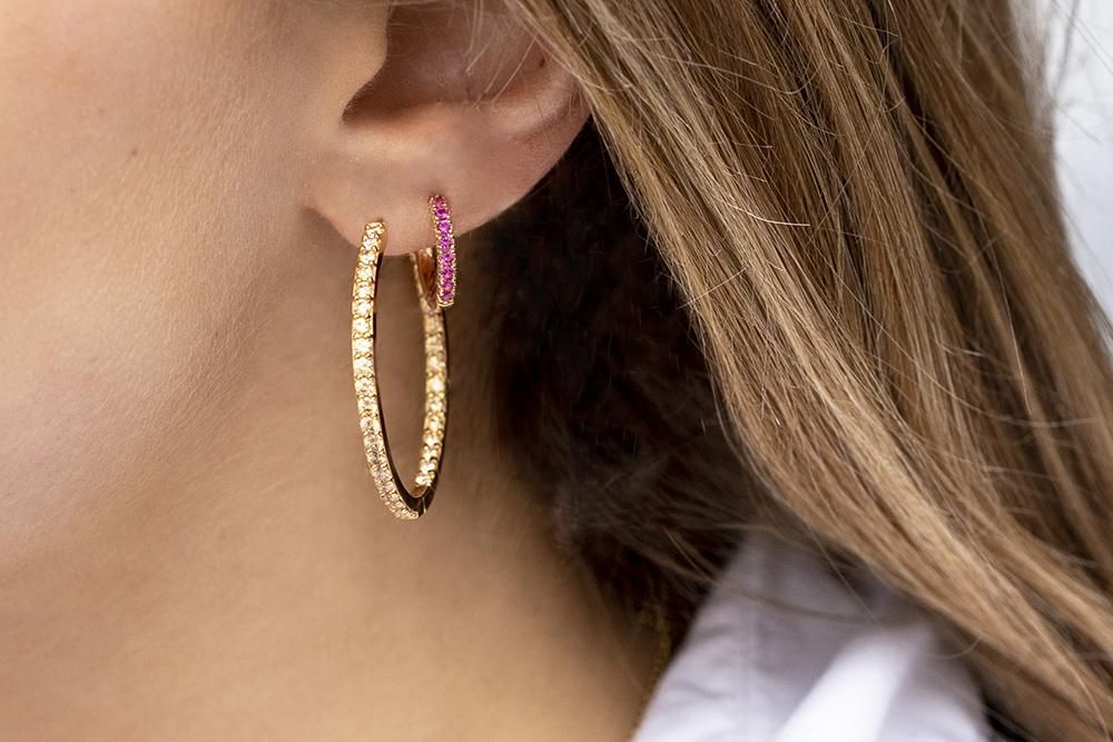 Valiano Gold Plated Hoops w. Yellow Zirconias