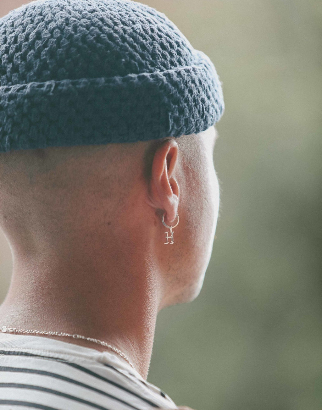 IX H Letter Silver Pendant