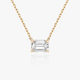 Solitaire Emerald 14K Guld Halskæde m. Lab-Grown Diamant