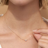 Solitaire Marquise 14K Rosegold Necklace w. Lab-Grown Diamond