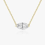 Halskette aus 14K Rosegold I Marquise-Solitär I Labor-Diamant