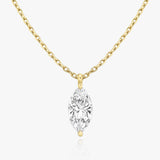 Halskette aus 14K Gelbgold I Marquise-Solitär I Labor-Diamant
