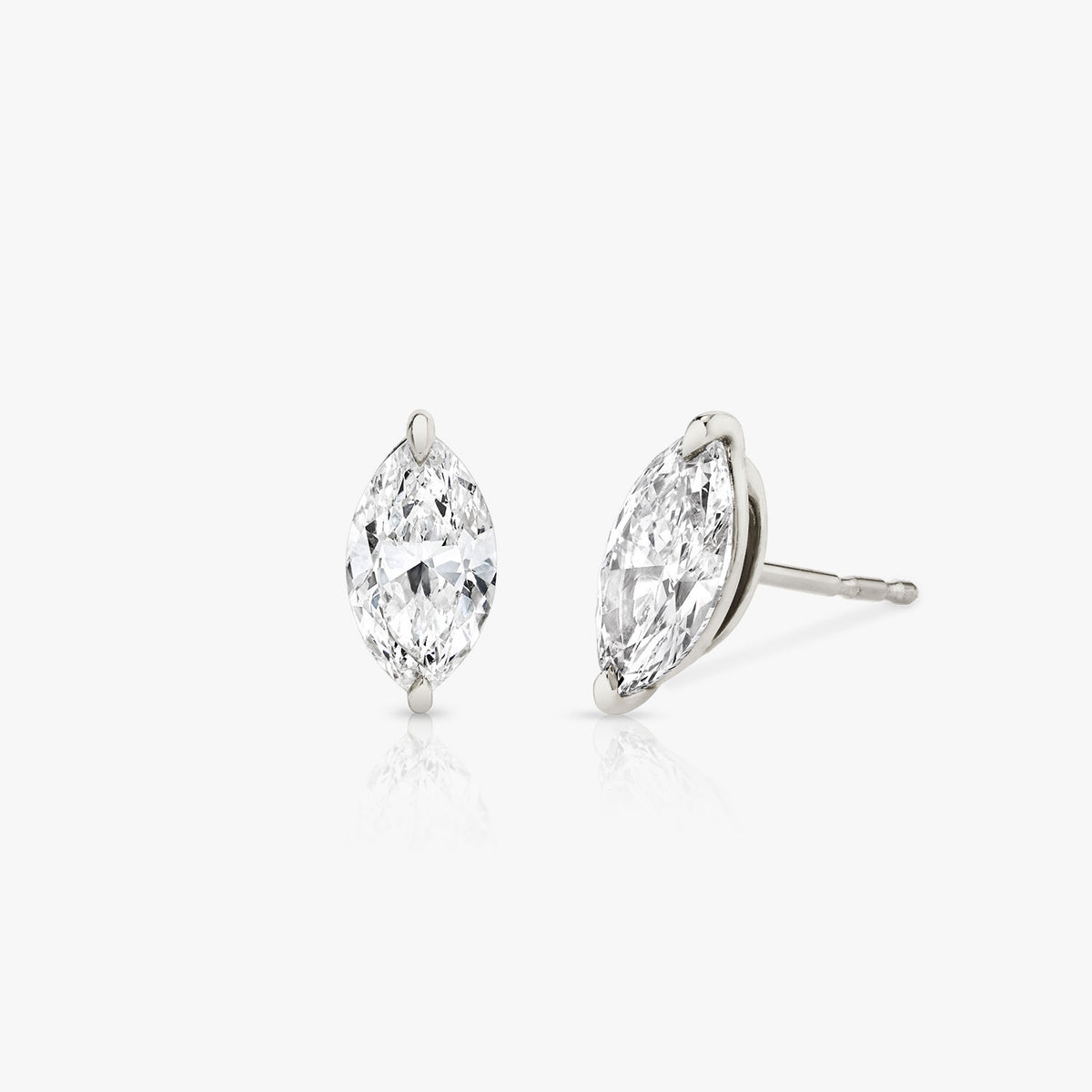 Solitaire Marquise 14K Rosaguld Ørestikkere m. Lab-Grown Diamanter