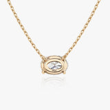 Halskette aus 14K Rosegold I Ovaler Solitär I Labor-Diamant
